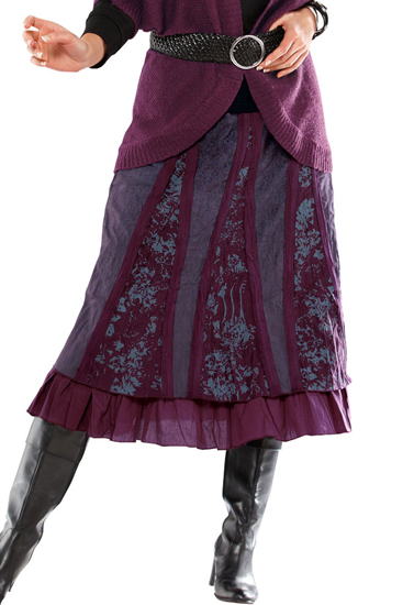 Jupe à panneaux rayée