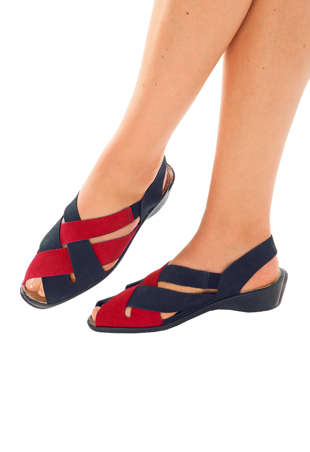 Sandales lanières croûte cuir