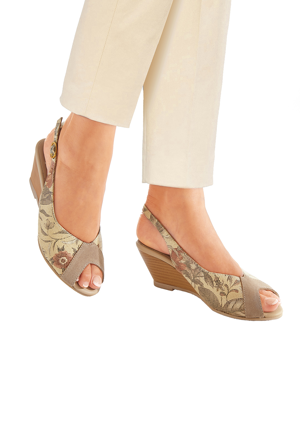 Sandales bimatière cuir