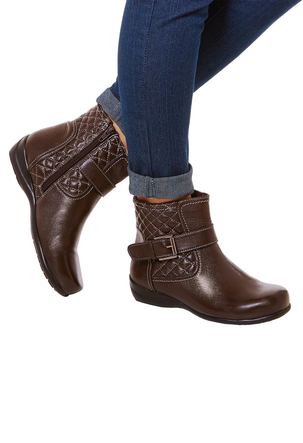 Boots matelassées en cuir