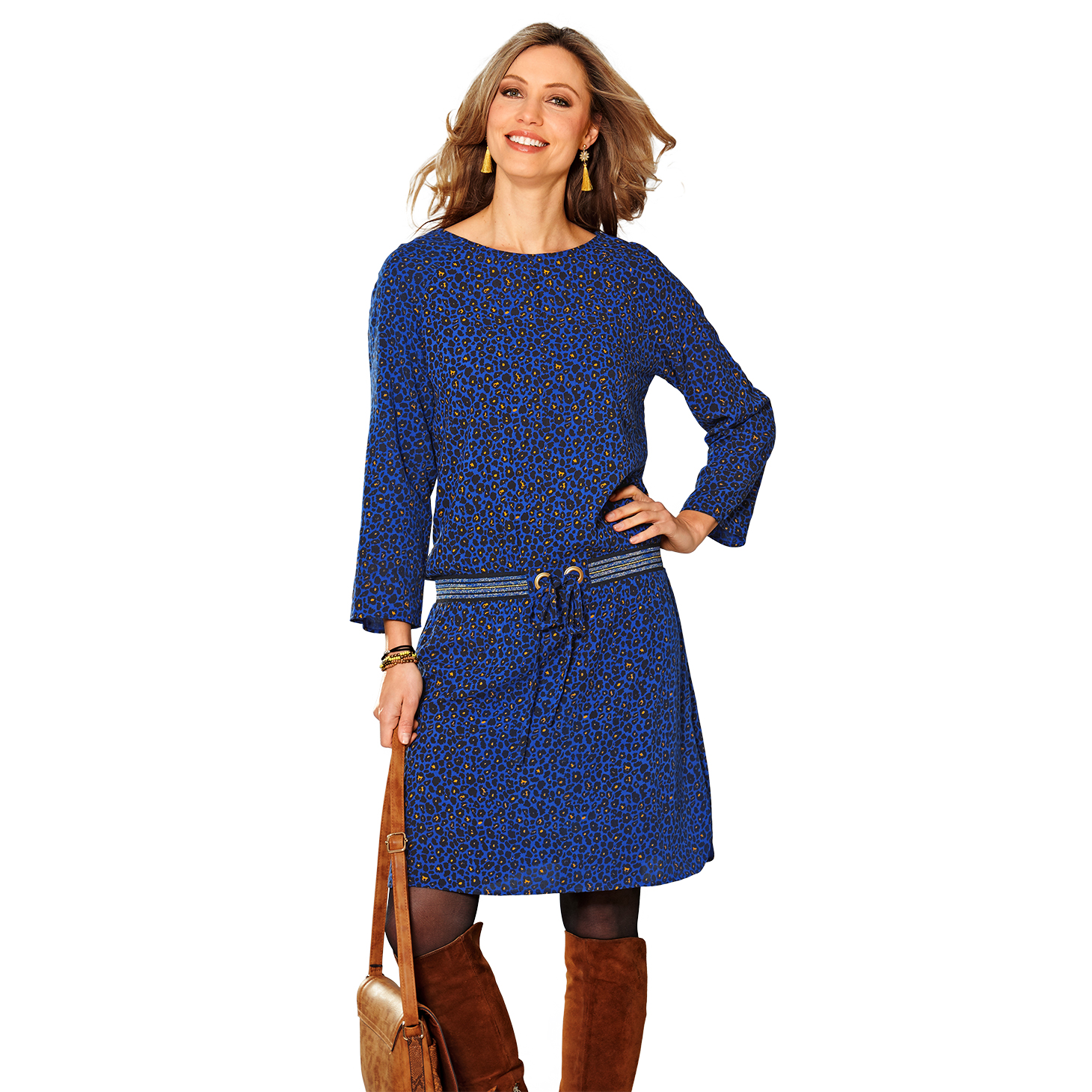 robe leopard bleu