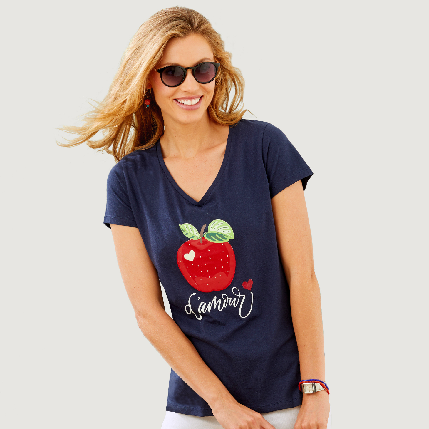 Tee-shirt imprimé pomme amour