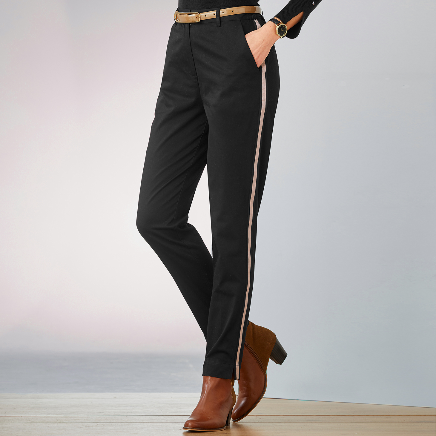 Pantalon twill à bande doré