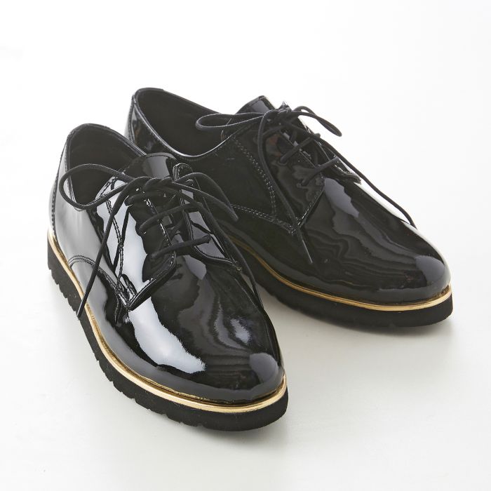 Derbies cuir verni Bleu Bonheur