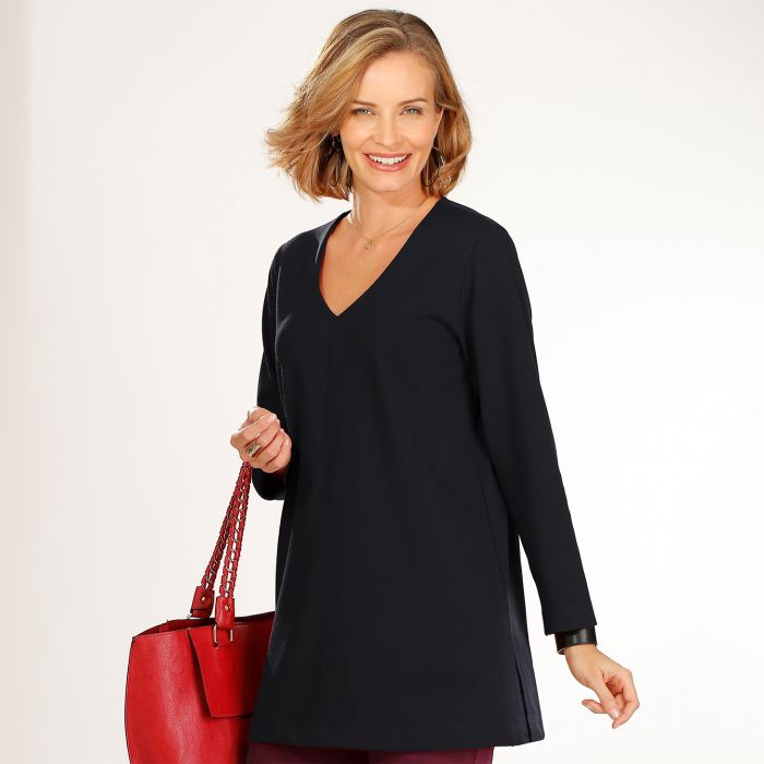 Pull tunique maille Milano Bleu Bonheur