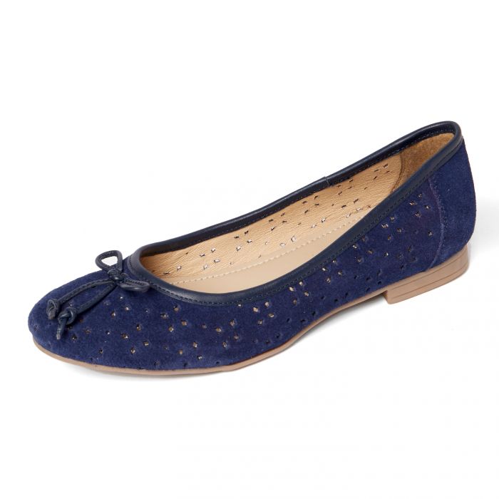 Ballerines cuir confort Bleu Bonheur