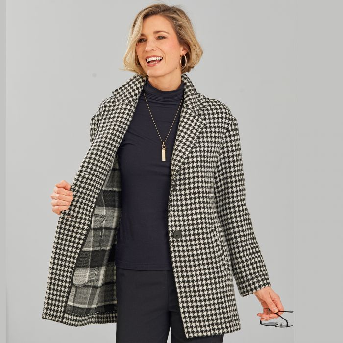 manteau 3 4 femme carreaux