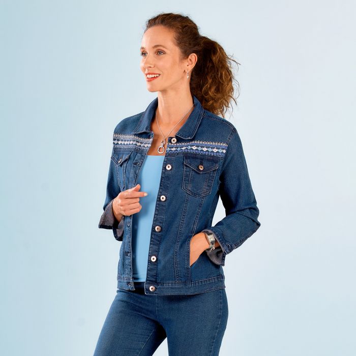 Veste en jeans strass best sale
