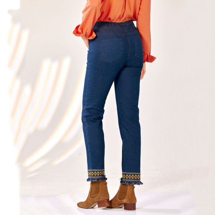 Pantalon 7 8e en denim Bleu Bonheur