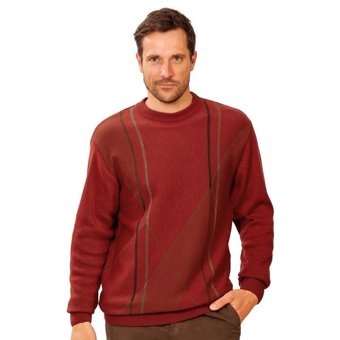 Pull maille jacquard Bleu Bonheur