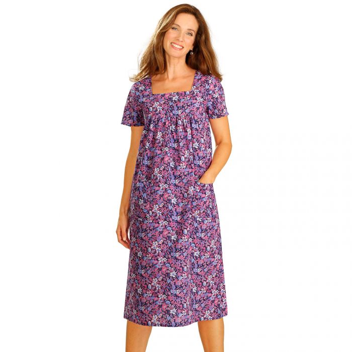 Robe tablier ample imprim e Bleu Bonheur