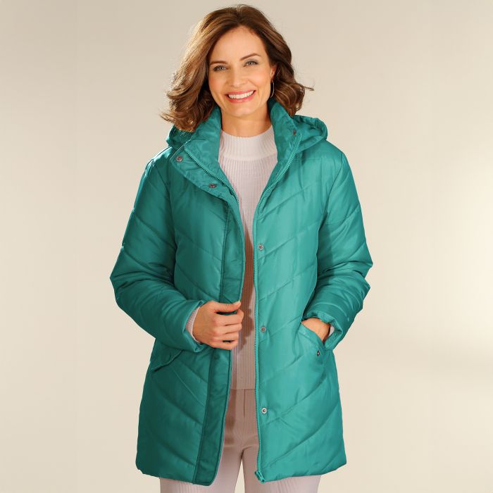 Bleu bonheur parka microfibre top