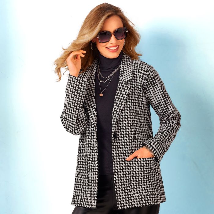 Veste en maille jacquard Bleu Bonheur
