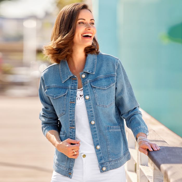Veste en jean fantaisie femme best sale