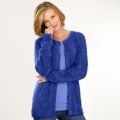 Cardigan en maille poilue