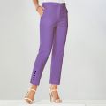 Pantalon 7/8e uni en popeline