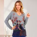 Pull imprimé chats et strass