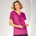 Tee-shirt encolure macramé