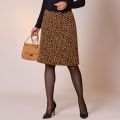 Jupe droite motif léopard