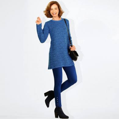 Craquez pour le graphisme joyeux de notre pull-tunique jacquard !