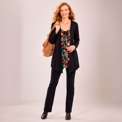 Tenue élégante et affinante avec tunique fantaisie