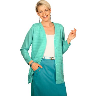 Gilet à maille fantaisie avec poches plaquées et jupe droite en popeline