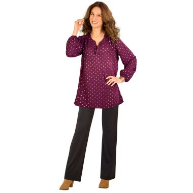 Élégance toute en fluidité avec ce duo tunique et pantalon en maille !