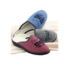 Mules fourrées motif chat