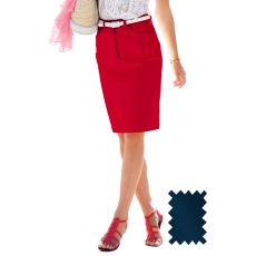 Jupe twill droite, 2 statures