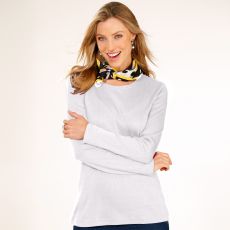 Pull maille satinée col rond