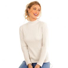 Pull uni en maille côtelée