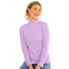 Pull uni en maille côtelée