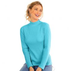 Pull uni en maille côtelée