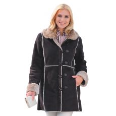 Manteau en suédine fourrée