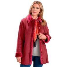 Manteau en suédine fourrée