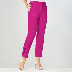 Pantalon 7/8e uni en popeline