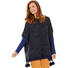 Poncho maille colorée