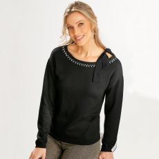 Pull avec ruban et strass