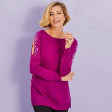 Pull uni avec strass