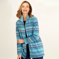 Blouson polaire imprimé violet