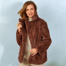 Manteau court simili fourrure