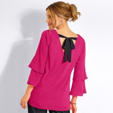 Blouse à noeud et volants