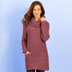 Pull-tunique grand col châle