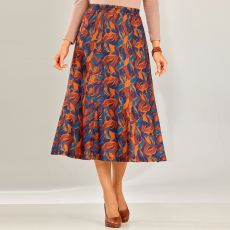 Jupe évasée panneaux imprimée