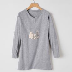 Tee-shirt de pyjama motif chat
