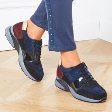Baskets mode cuir velours