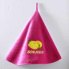 Essuie-mains rond éponge brodé