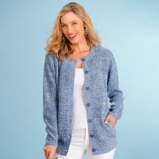Cardigan chiné maille anglaise