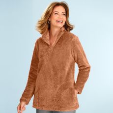 Sweat à col zippé en sherpa