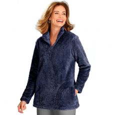 Sweat à col zippé en sherpa